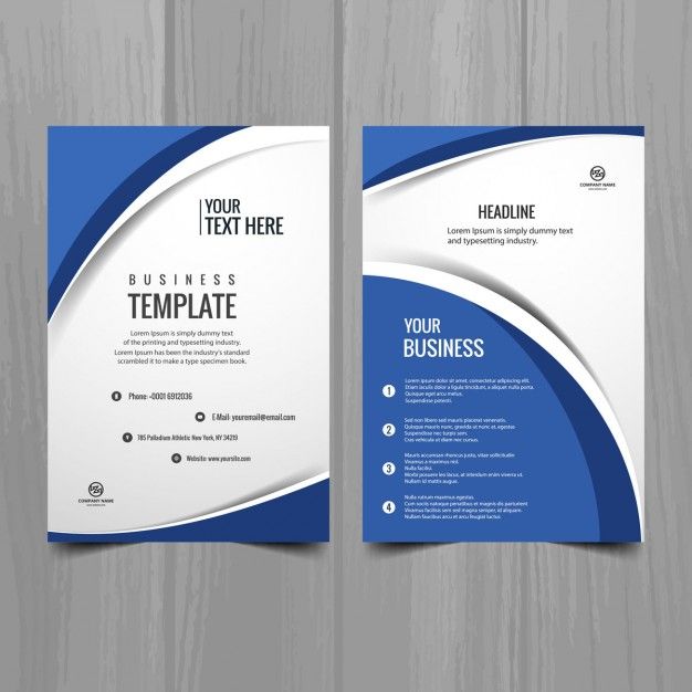 وکتور قالب بروشور آبی و سفید blue and white brochure template