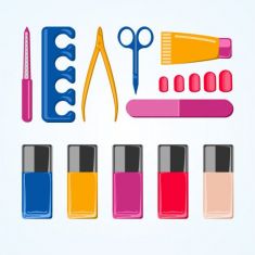 وکتور لوازم آرایشی و بهداشتی manicure elements vector pack