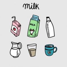 وکتور شیر نقاشی شده milk drawings vector