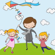 شادی خانواده و بادبادک happy family with kite