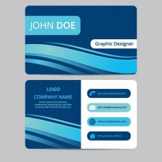 وکتور کارت ویزیت آبی blue business card template