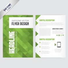 قالب بروشور با اشکال هندسی سبز  brochure template with green geometric