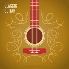 طرح وکتور گیتار کلاسیک  classic guitar vector design