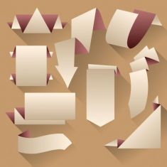 وکتور برچسب اوریگامی origami tags vector set