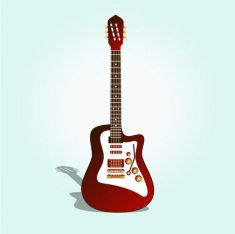 وکتور گیتار باز retro guitar vector 