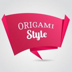 وکتور اریگامی بنر فروشگاهی Paper origami banner vector