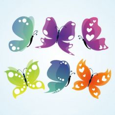 وکتورپروانه با طرح رنگ های زیبا butterflies illustration