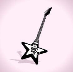 وکتور گیتار ستاره دارstar guitar vector