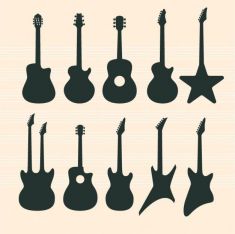 مجموعه وکتور گیتار guitars vector set