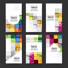 وکتور بروشور تجاری رنگی colorful business brochures set