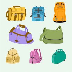 مجموعه وکتور کیف و کوله پشتی bags and backpacks vector collection