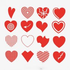 آیکون قلب heart sketches vector pack