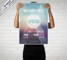 موکاپ پوستر مهمانی بهار spring party poster mockup