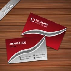 وکتور کارت ویزیت تجاری قرمز elegant business card template