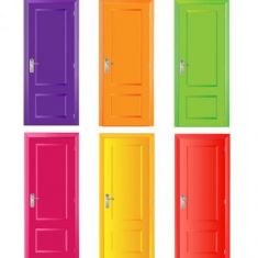 مجموعه وکتور درب های چوبی رنگی Doors free vector set