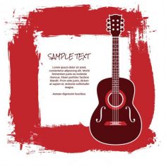 وکتور طرح الگوی دارای بافت برجسته گیتار guitar textured template design