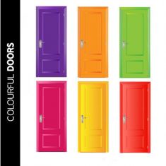 وکتوردرهای رنگارنگ doors free vector set