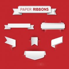 وکتور روبان کاغذی paper ribbons vector set