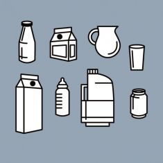 وکتور ظروف و بسته شیر milk containers vector pack