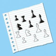طرح مهره های شطرنج chess pieces sketch