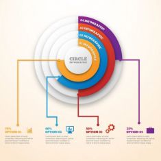 وکتور اینفوگرافیک لیست  circle infographic template