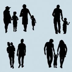 وکتور خانوادی صمیمی Family vector silhouettes