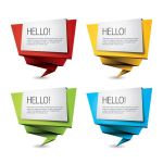 وکتور تیکیت رنگی colorful origami banners