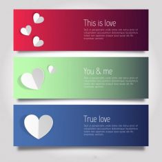 وکتور بنر عاشقانه love and hearts banner templates