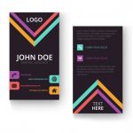 وکتور نمونه کارت ویزیت مشکی vertical business card template