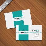 وکتور کارت ویزیت سفید و فیروزه ای minimalist card template