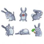 وکتور خرگوش کارتونی cartoon rabbits vector